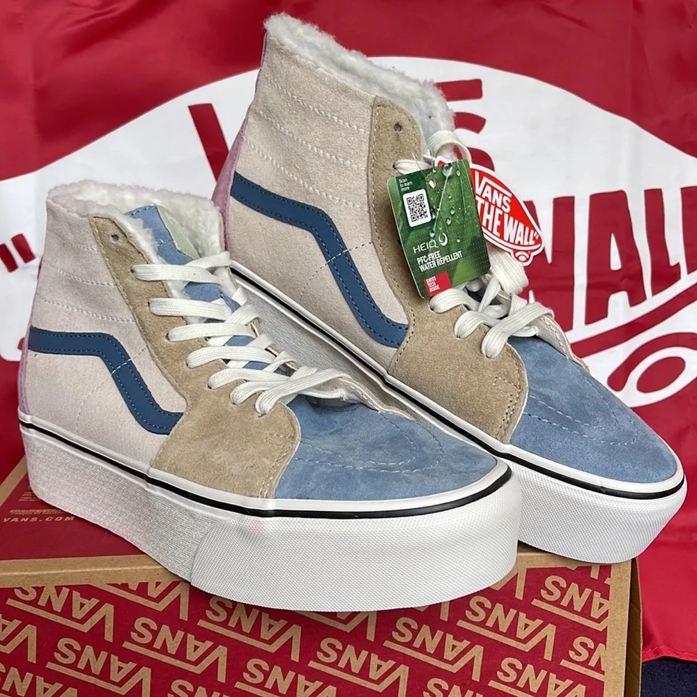 Vans Sk8-Hi Tapered Pig Suede/Sherpa Multi Co VN0A7Q5PMUL WMNS Platforms